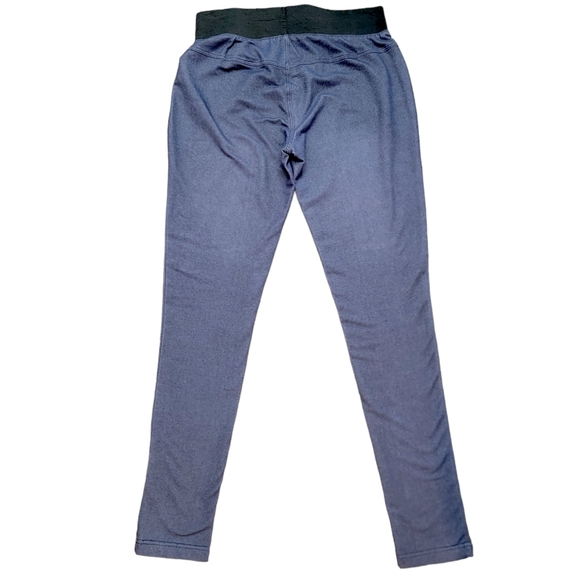 Badgley Mischka American Glamour Faux Denim Blue Leggings Size Medium - Picture 3 of 7